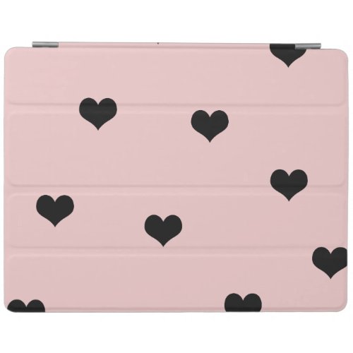 Elegant cute black  blush pink heart pattern iPad smart cover