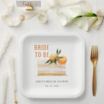 Elegant Cute Boho Orange Fruit Cake Bridal Shower Paper Plates<br><div class="desc">If you need any further customisation please feel free to message me on yellowfebstudio@gmail.com.</div>