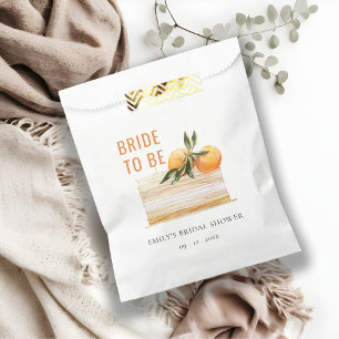Elegant Cute Boho Orange Fruit Cake Bride Shower Favor Bag