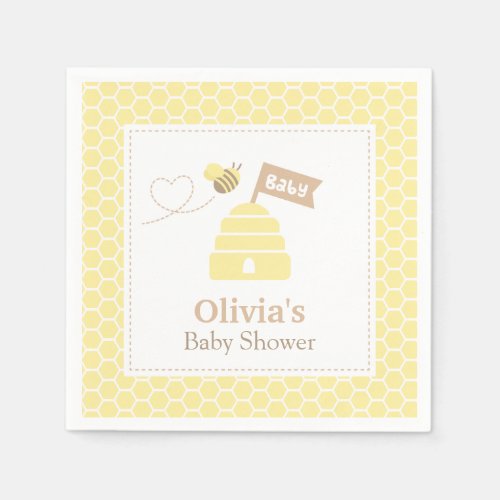 Elegant Cute Bumble Bee Baby Shower Supplies Napkins