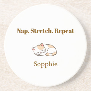 Elegant Cute Cat Lover Trendy Classy Stylish Coaster