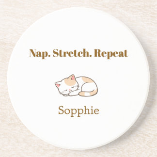Elegant Cute Cat Lover Trendy Classy Stylish Coaster