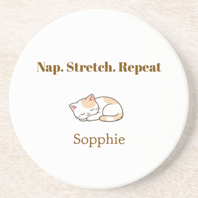 Elegant Cute Cat Lover Trendy Classy Stylish  Coaster (Front)