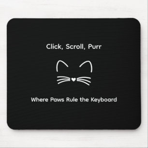 Elegant Cute Cat Lover Trendy Classy Stylish Mouse Pad