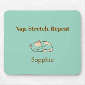 Elegant Cute Cat Lover Trendy Classy Stylish  Mouse Pad