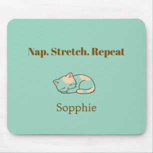Elegant Cute Cat Lover Trendy Classy Stylish Mouse Pad