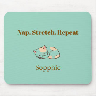 Elegant Cute Cat Lover Trendy Classy Stylish Mouse Pad