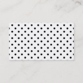 Elegant, cute,  classic B&W polka dots busines Business Card (Back)