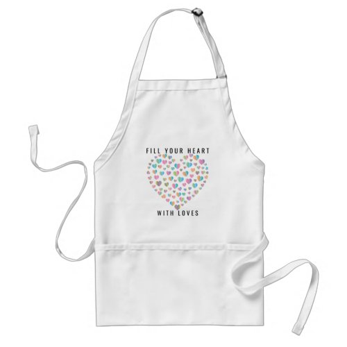 Elegant Cute Colorful Heart Pattern Design Adult Apron