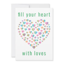 Elegant Cute Colorful Heart Pattern Design Invitation