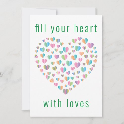 Elegant Cute Colorful Heart Pattern Design Invitation