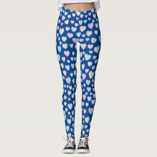 Elegant Cute Colorful Heart Pattern Design Leggings