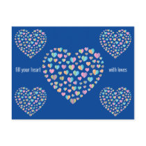 Elegant Cute Colorful Heart Pattern Design Postcard