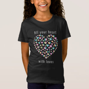 Elegant Cute Colorful Heart Pattern Design T-Shirt
