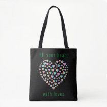 Elegant Cute Colorful Heart Pattern Design Tote Bag