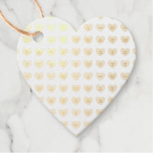 Elegant Cute conversation hearts Valentine's Day Foil Favor Tags
