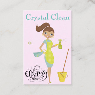 Elegant Cute Crystal Clean Cleaning Services Business Card