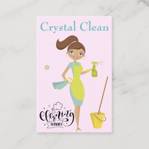 Elegant Cute Crystal Clean Cleaning Services  Business Card