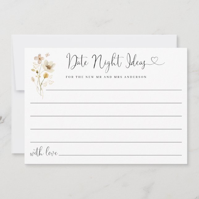 Elegant Cute Date Night Ideas Wildflowers Floral (Front)