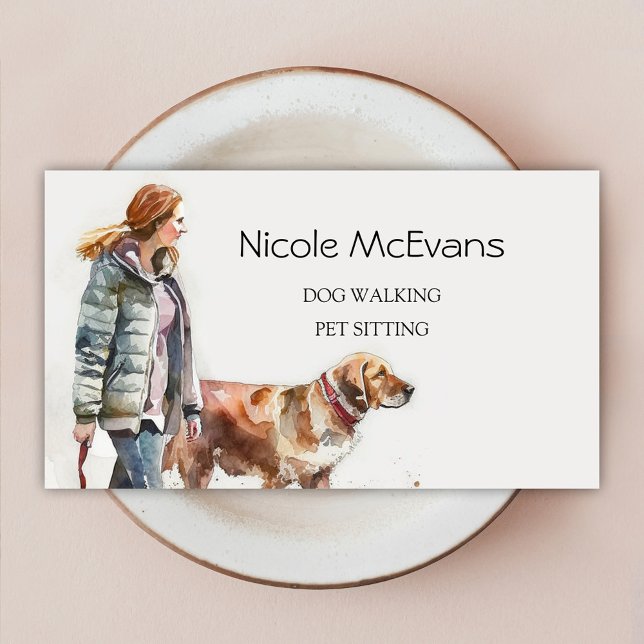 Elegant Cute Dog Cat Pet Care Services Business Card (Elegant Dog & Cat Pet Care Services Business Card)