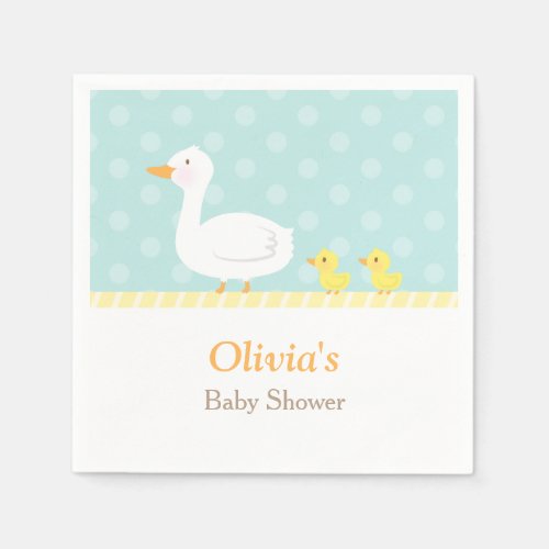 Elegant Cute Duck Twins Baby Shower Party Supplies Napkins