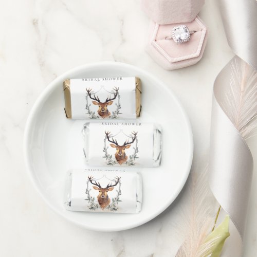 Elegant Cute Dusky Deer Floral Crest Bridal Shower Hersheys Miniatures