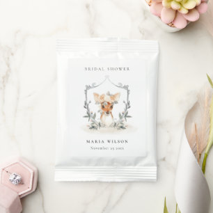 Elegant Cute Dusky Deer Floral Crest Bridal Shower Lemonade Drink Mix