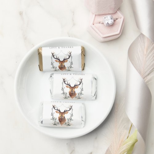 Elegant Cute Dusky Deer Floral Crest Wedding Hersheys Miniatures