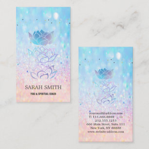 Elegant Cute Elegant Bokeh holographic Lotus Business Card