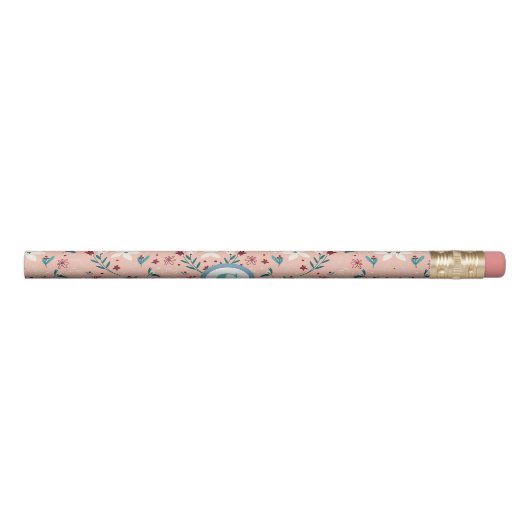 Elegant Cute froral Pattern Pink Pencil (Rotated 270)