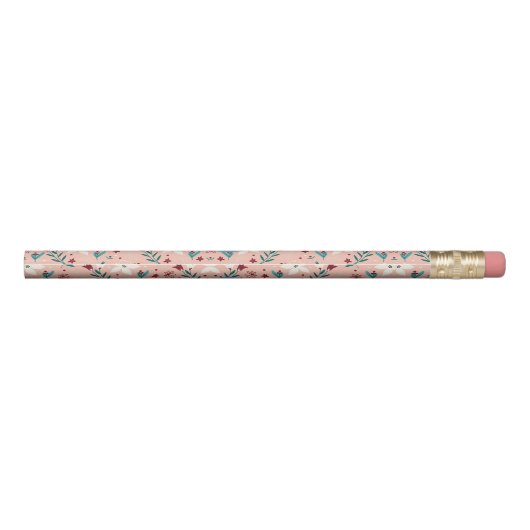 Elegant Cute froral Pattern Pink Pencil (Back)