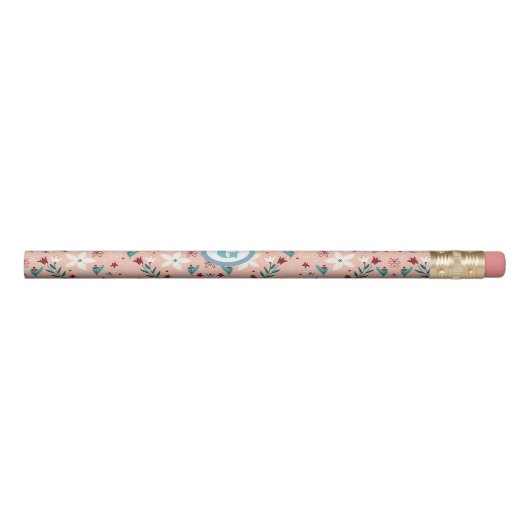 Elegant  Cute froral Pattern Pink   Pencil (Rotated 90)