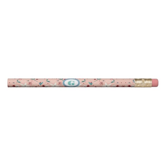 Elegant Cute froral Pattern Pink Pencil (Front)