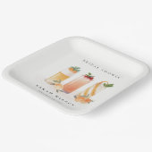 Elegant Cute Fruit Cocktail Orange Bridal Shower Paper Plates (Angled)