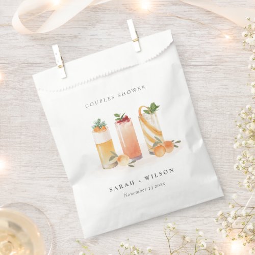 Elegant Cute Fruit Cocktail Orange Couples Shower Favor Bag