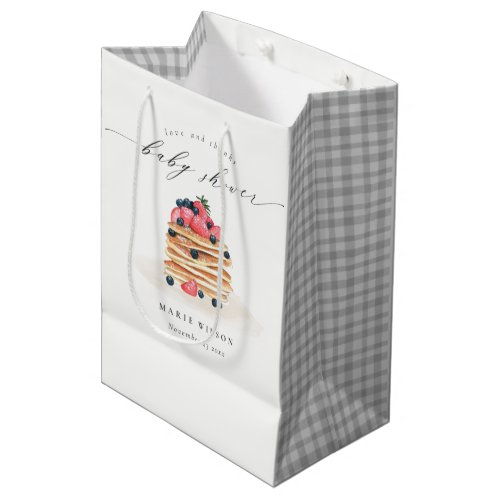 Elegant Cute Fruit Pancake Watercolor Baby Shower Medium Gift Bag