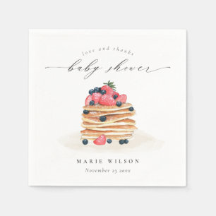 Elegant Cute Fruit Pancake Watercolor Baby Shower Napkins