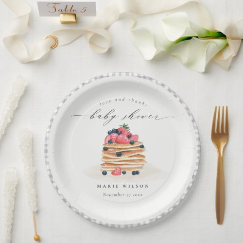 Elegant Cute Fruit Pancake Watercolor Baby Shower Paper Plates