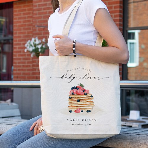 Elegant Cute Fruit Pancake Watercolor Baby Shower Tote Bag