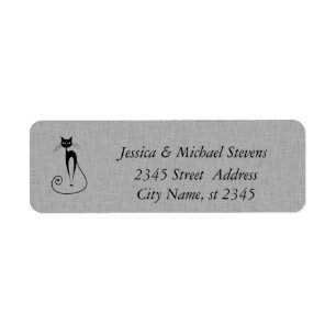 Elegant cute funny cat linen label