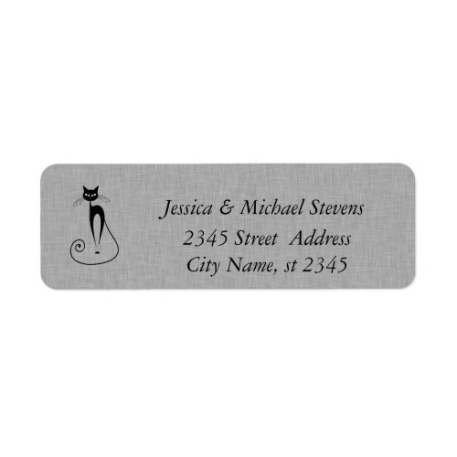 Elegant cute funny cat linen label