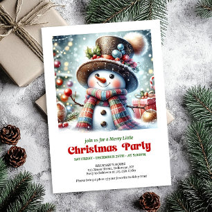 Elegant cute funny snowman holiday invite festive