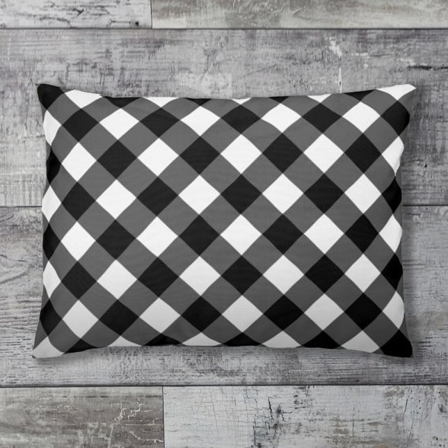 Elegant Cute Gingham Check Dog Bed (elegant cute black and white gingham check bed for dogs )