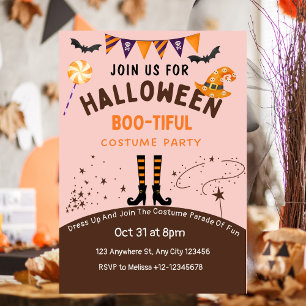 Elegant Cute Halloween Boo-tiful Invitation