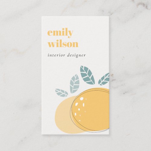 Elegant Cute Lemon Abstract Bold Fruity Citrus Business Card
