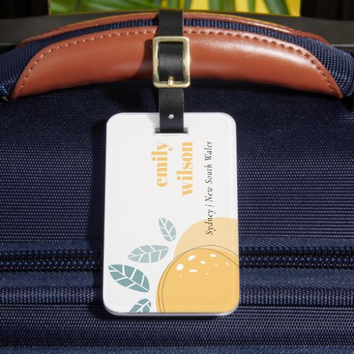 Elegant Cute Lemon Abstract Bold Fruity Citrus Luggage Tag