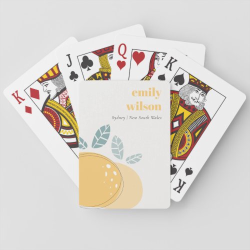 Elegant Cute Lemon Abstract Bold Fruity Citrus Playing Cards