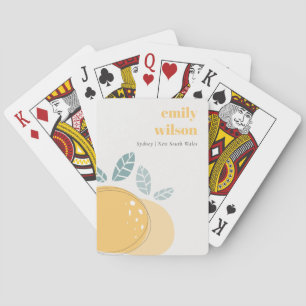 Elegant Cute Lemon Abstract Bold Fruity Citrus Poker Cards