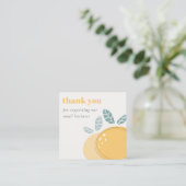 Elegant Cute Lemon Bold Fruity Thank You Order Square Business Card (Standing Front)
