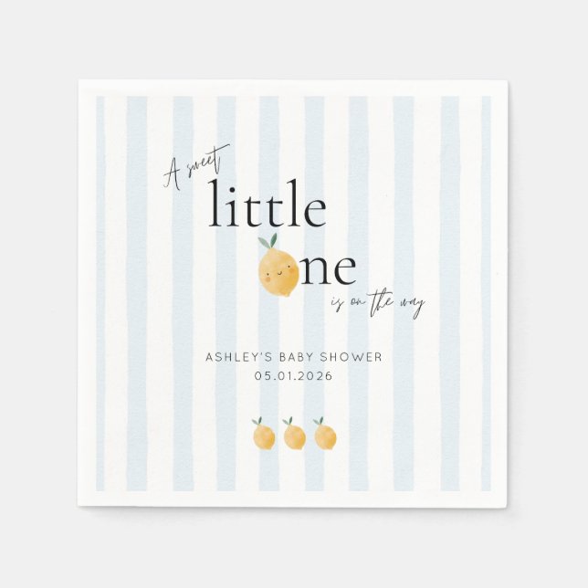 Elegant Cute Lemon Citrus Baby Shower Napkins (Front)